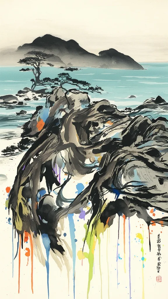 Japanese Ink style sample 3 of 5, an AI image made with Blipix