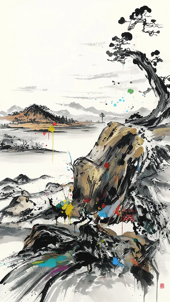 Japanese Ink style sample 4 of 5, an AI image made with Blipix