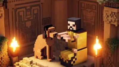 Minecraft style faceless video example