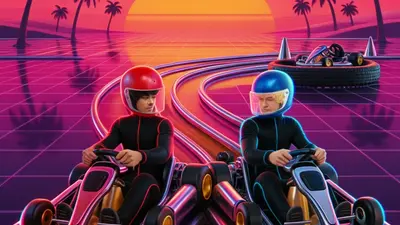 Synthwave style faceless video example